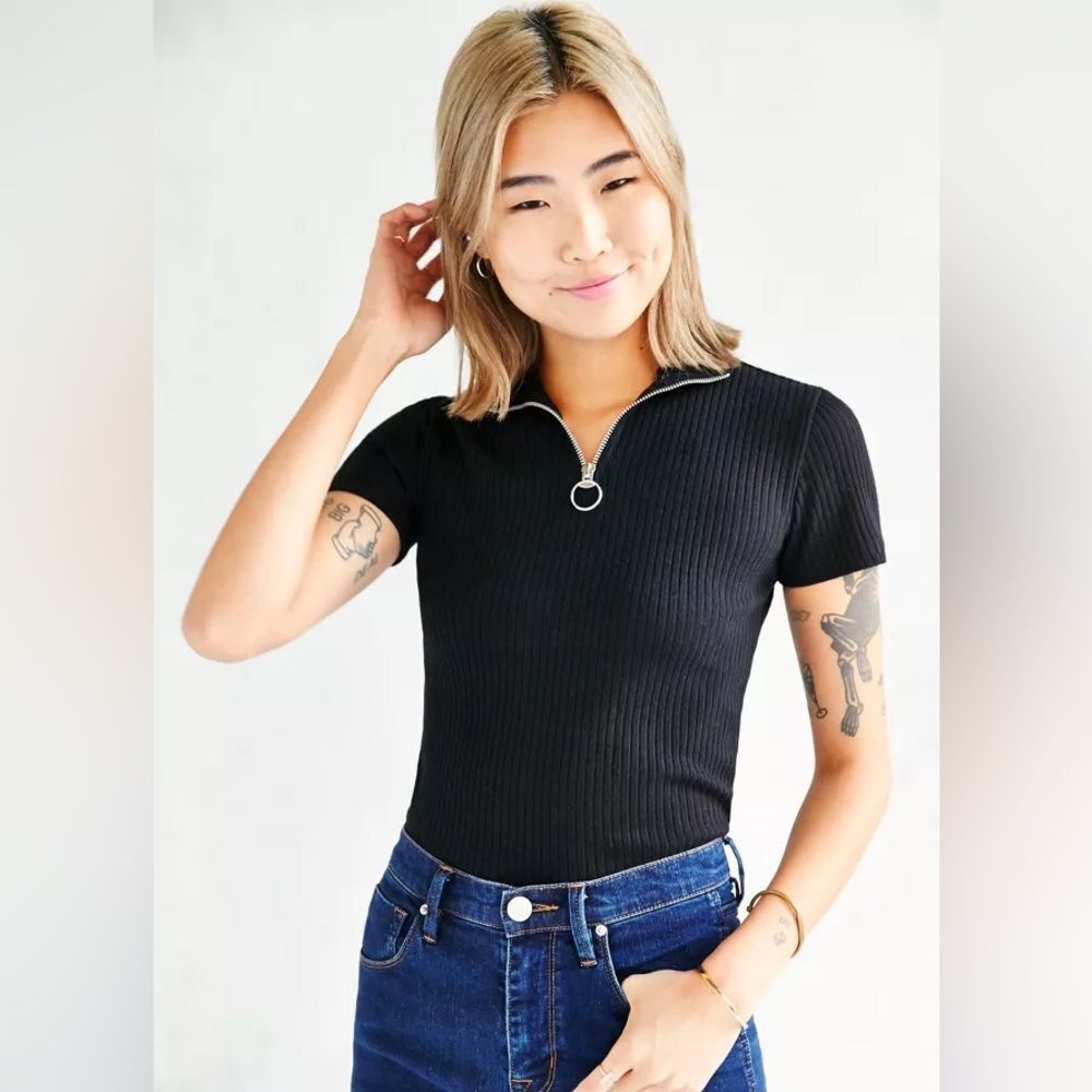 Black Zip Tshirt